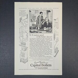 1927 Capitol Boilers & Radiators Detroit MI Vintage Print Ad US‎ Radiator Corp